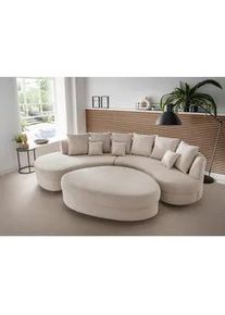 Wohnlandschaft Limoncello m. Hocker ca. 160x300 cm Beige