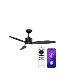 Klarstein SkyBreeze inteligentn&yacute; stropn&yacute; ventil&aacute;tor so svetlom | 132 cm | 27 W | Tich&yacute; | LED | Drevo