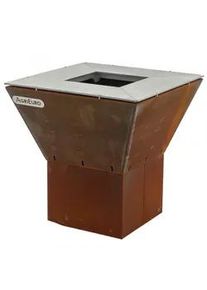 Holzkohlegrill GRINGO B038 - 4 Kochplatten aus Edelstahl - Geh&auml;use aus Cortenstahl