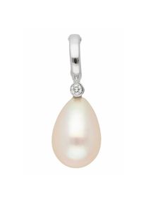 Adelia&acute;s Adelia ́s, Damen, Kettenanh&auml;nger &raquo;585 Wei&szlig;gold Anh&auml;nger mit Diamant und S&uuml;&szlig;wasserperle&laquo; (), silber, silber, Mit Liebe gefertigt aus: 14 Karat ( 585 ) 