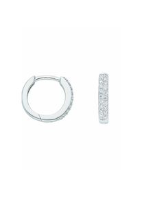 Adelia&acute;s Adelia ́s, Damen, Paar Creolen &raquo;585 Wei&szlig;gold Ohrringe Creolen mit Zirkonia &Oslash; 13, 1 mm&laquo;, silber, silber, Ma&szlig;e - &Oslash; 13,1 mm - Breite 2,7 mm