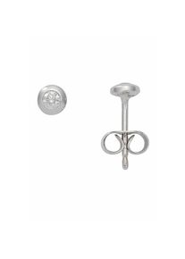 Adelia&acute;s Adelia ́s, Damen, Paar Ohrstecker &raquo;585 Wei&szlig;gold Ohrringe Ohrstecker mit Diamant Brillant &Oslash; 4 mm&laquo;, silber, silber, Ma&szlig;e - &Oslash; 4 mm