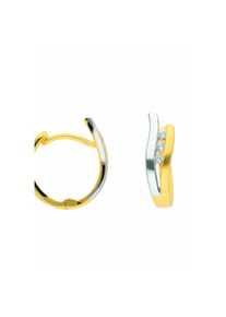 Adelia&acute;s Adelia ́s, Damen, Paar Creolen &raquo;585 Gold Ohrringe Creolen mit Zirkonia&laquo;, gold, gold, Ma&szlig;e - Breite 5 mm - H&ouml;he 16,8 mm