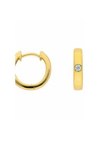 Adelia&acute;s Adelia ́s, Damen, Paar Creolen &raquo;585 Gold Ohrringe Creolen mit Zirkonia &Oslash; 13, 6 mm&laquo;, gold, gold, Ma&szlig;e - &Oslash; 13,6 mm - Breite 3 mm