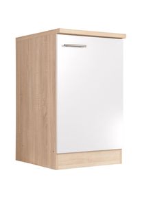 respekta, Sp&uuml;lenschrank &raquo;Merle&laquo; Breite 50 cm, mit Soft-Close Funktion, Stangengriffe aus Metall, Wei&szlig;, Eiche S&auml;gerau Nachbildung - B/H/T: 50 cm x 84,8