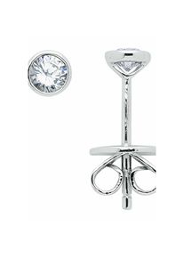 Adelia&acute;s Adelia ́s, Damen, Paar Ohrstecker &raquo;585 Wei&szlig;gold Ohrringe Ohrstecker mit Diamant Brillant &Oslash; 3, 7 mm&laquo;, silber, silber, Ma&szlig;e - &Oslash; 3,7 mm