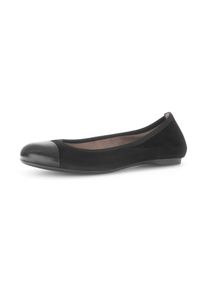 Gabor, Damen, Ballerina , Flats, Komfortschuh, Businessschuh in klassischer Optik, schwarz, 42, Ballerina mit elastischem Einfass