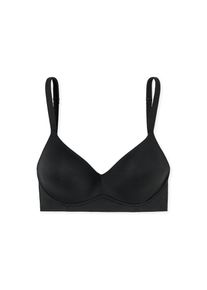 Schiesser, Damen, Soft-BH &raquo;Unique Micro&laquo; mit Schale, verstellbare Tr&auml;ger, elastische Wirkware, 000-schwarz, 90 - Cup C, nougat-farbener, b&uuml;gelloser BH