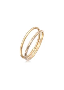 Elli, Damen, Ring-Set &raquo;Ring Stapelringe Stacking Bandring 2er Set 925 Silber&laquo;, Gold, Gold, Zarte Ring-Kombination f&uuml;r Damen