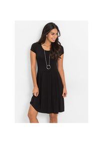 bonprix, Damen, Jerseykleid &raquo;Jerseykleid aus Viskose-Mix&laquo; 1 tlg. f&uuml;r sommerliche Tage, aus Viskose-Mix, ausgestellte Passform, schwarz, N-Gr, 46 - N-