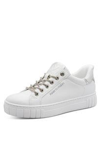 Marco Tozzi, Damen, Plateausneaker , Freizeitschuh, Halbschuh, Schn&uuml;rschuh mit gepolstertem Schaftrand, wei&szlig;, 39, Schn&uuml;rer mit seitlichem 