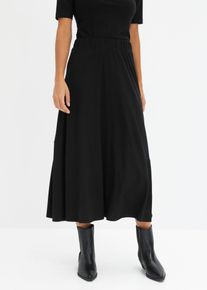 Wijd uitlopende jersey rok - zwart - maat 40/42 (M) - bonprix