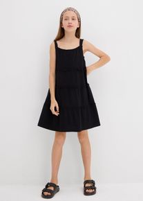 Meisjes zomerjurk - zwart - maat 140/146 - 100% katoen - bonprix