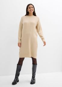 Gebreide jurk - beige - maat 44/46 (L) - bonprix