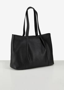 Leren shopper - zwart - maat 27x37,5 cm - nappaleer - bonprix