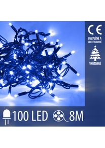 Vianočn&aacute; LED sveteln&aacute; reťaz vn&uacute;torn&aacute; - 100LED - 8M Modr&aacute;
