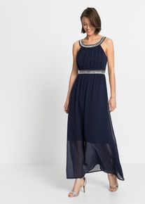 Maxikleid mit Strassstein-Applikation, blau, Gr&ouml;&szlig;e 48, bonprix