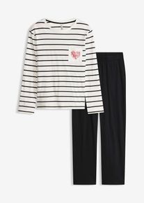 Pyjama aus reiner Baumwolle, wei&szlig;, Gr&ouml;&szlig;e 52/54 (XXL), 100% Baumwolle, bonprix
