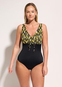 Medium Shape-Badeanzug mit breiten Tr&auml;gern, schwarz, Gr&ouml;&szlig;e 54, bonprix