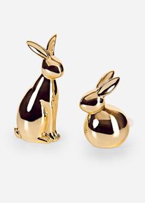 Deko-Figuren Hasen (2-tlg. Set), gold, Gr&ouml;&szlig;e Onesize, bonprix