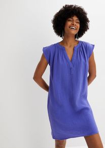 Minikleid aus reiner Baumwolle, lila, Gr&ouml;&szlig;e 48, Musselin, bonprix