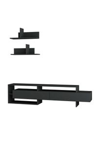 Hanah Home Gara Antracitov&yacute; TV stol&iacute;k s policami