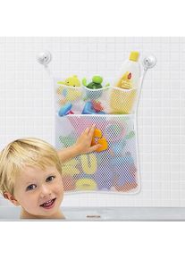 Baby Shower Bath Toys White Baby Kids Toy Storage Mesh with Strong Suction Cups Toy Bag Net Bathroom Organizer for Kids Toddlers