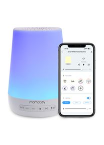 Momcozy Baby White Noise Sound Machine for Baby Sleeping, Night Light, 34 Soothing Sounds, Timer, App Remote Control,Alarm Clock