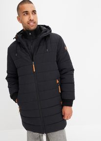 bonprix Wattierter Stepp-Parka, schwarz, Gr.66, modische Steppjacke, warm gef&uuml;ttert und mit Kapuze
