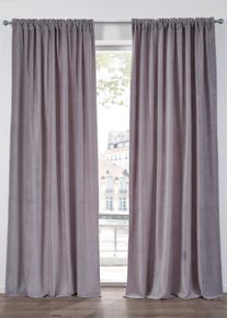 bonprix Samt Vorhang aus Bio Baumwolle (1er Pack), grau, 100% Baumwolle,Samt