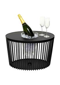 Beistelltisch COOTAB COOLER TABLE "3-in-1 Loungetisch mit Acryl-K&uuml;hler Stockholm 46 cm schwarz", schwarz, B:35cm H:46cm, Tische, Beistelltisch, Wetterfest, Pflegeleicht, Hitzebest&auml;ndig, Stapelbar