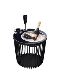 Beistelltisch COOTAB COOLER TABLE "4-in-1 Loungetisch mit Edelstahl-K&uuml;hler Copenhagen 45 cm schwarz", schwarz, B:45cm H:45cm, Tische, Beistelltisch, Wetterfest, Pflegeleicht, Hitzebest&auml;ndig, Stapelbar