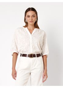 Schlupfbluse Toni "Conni KA", Damen, Gr. 40, wei&szlig;, Web, Obermaterial: 100% Baumwolle, unifarben, l&auml;ssig geschnitten h&uuml;ftbedeckend, Rundhals, B&uuml;ndchen, Blusen Schlupfbluse, mit floralem Muster