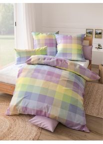 w&auml;schepur Bettw&auml;sche W&Auml;SCHEPUR Gr. 5, bunt (ros&eacute;, bleu, kariert), B/L: 135cm x 200cm, Feinbiber, B/L: 40cm x 80cm, 2 Stk., Feinbiber, 100% Baumwolle, Bettw&auml;sche, Bettw&auml;sche