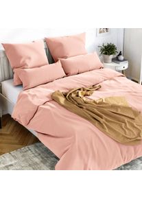 Bettw&auml;sche WOLKENFELD "Mako-Satin Baumwollsatin Sommerbettw&auml;sche", rosa, B/L: 200cm x 220cm, 1 Stk., 2 Stk., Mako-Satin, B/L: 80cm x 80cm & 80cm x 80cm, 3 Stk., Mako-Satin, Obermaterial: 100% Baumwolle, Bettw&auml;sche, Bettw&auml;sche, 135x200 cm, 155x220, 200x200 & &Uuml;bergr&ouml;&szlig;en I inkl. Kissenbez&uuml;ge 80x80