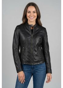 Lederjacke Mauritius "GWKeili LASV", Damen, Gr. XL, schwarz, Obermaterial: 100% Schafsleder. Futter: 100% Baumwolle. &Auml;rmelfutter: 100% Polyester, unifarben, regular fit kurz, eingesetzt abgesteppt, Jacken Lederjacke