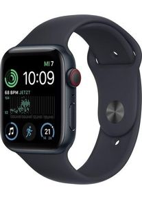 Apple Watch SE 44 mm (2022) | GPS + Cellular | Mitternacht | Sportarmband Mitternacht M/L