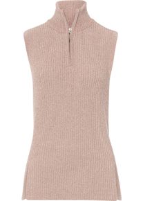 Dames Slip-over met opstaande kraag en ritssluiting poudre Maat 40