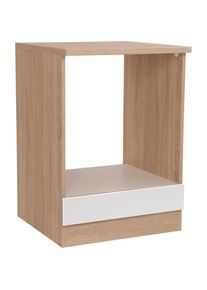 respekta, Herdumbauschrank &raquo;Merle&laquo; Breite 60 cm, inkl. Arbeitsplatte, Wei&szlig;, Eiche S&auml;gerau Nachbildung - B/H/T: 60 cm x 84,8 cm x 60 cm, Wei&szlig;