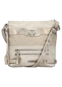 Rieker, Damen, Umh&auml;ngetasche, Schultertasche, Damen-Tasche mit praktischem Rei&szlig;verschluss-R&uuml;ckfach, creme-goldfarben, creme-goldfarben, Aus schickem 
