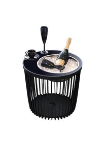 COOTAB Cooler Table, Beistelltisch &raquo;4-in-1 Loungetisch mit Edelstahl-K&uuml;hler Copenhagen 45 cm schwarz&laquo; 1 Stk. tlg. Wetterfest, Pflegeleicht, 