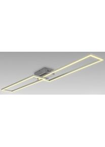 B.K.LICHT, LED Deckenleuchte &raquo;BK_FR1502 Frame LED-Deckenlampe, 2-flammig, Schwenkbar, Chrom-Alu&laquo; LED-Modul 1 Stk. Warmwei&szlig; 40W, B&uuml;roleuchte, 3000 K 