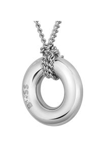 BOSS, Damen, Kette mit Anh&auml;nger &raquo;LIVE&laquo; mit Preciosa Crystal, edelstahlfarben-wei&szlig;, edelstahlfarben-wei&szlig;, BOSS Schmuck - Damenhalskette