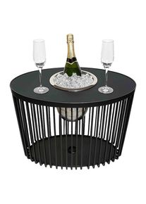 COOTAB Cooler Table, Beistelltisch &raquo;3-in-1 Loungetisch mit Edelstahl-K&uuml;hler Stockholm 46 cm schwarz&laquo; 1 Stk. tlg. Wetterfest, Pflegeleicht, 