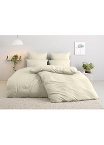 OTTO home, Bettw&auml;sche &raquo;Desner&laquo; 3 Stk. Premium Qualit&auml;t, 100 % Polyester, sehr weich, uni, ab 135x200 cm, sand, Microfaser, Obermaterial: 100% 