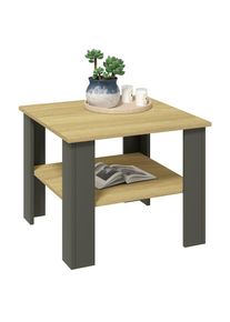 Vcm, Couchtisch &raquo;Sofatisch Couchtisch Beistelltisch Disalo 55x55&laquo; 1 Stk. tlg., Wei&szlig; / Anthrazit, B/H/T: 55 cm x 55 cm, Wei&szlig; / Anthrazit