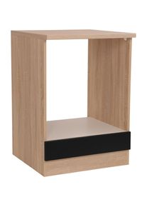 respekta, Herdumbauschrank &raquo;Merle&laquo; Breite 60 cm, inkl. Arbeitsplatte, Schwarz, Eiche S&auml;gerau Nachbildung - B/H/T: 60 cm x 84,8 cm x 60 cm, Schwarz