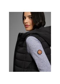 Kangaroos, Damen, Longweste Wattiert, mit Rei&szlig;verschluss-Schlitzen, schwarz, 46, Lange Steppweste mit bequemer Passform f&uuml;r angenehmen Tragekomfort, 