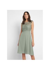 bonprix, Damen, Minikleid &raquo;Minikleid mit Spitze&laquo; 1 tlg. f&uuml;r besondere Anl&auml;sse, aus Polyester, taillierte Passform, seegras, N-Gr, 52 - N-Gr, seegras, 