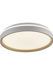 Just Light, Wandleuchte + Deckenleuchte, LED Deckenlampe MIO sand dimmbar Fernbedienung rund 30min Timer grau beige (2700 lm)